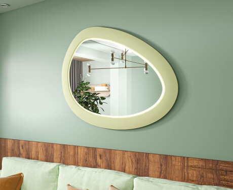 Asymmetrisk LED-speil med MDF-ramme L310