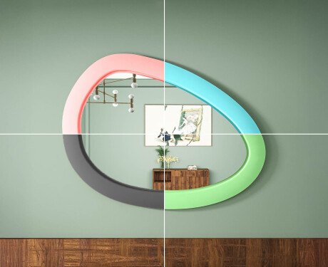Asymmetrisk LED-speil med MDF-ramme L310 #6