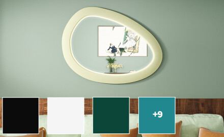 Asymmetrisk LED-speil med MDF-ramme L310