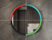 Rundt LED-speil i lakkert MDF-ramme L306 #7