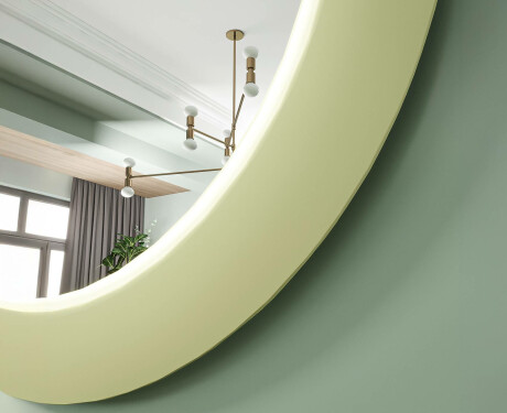 LED-speil med MDF i en rund, lakkert ramme L306 #6