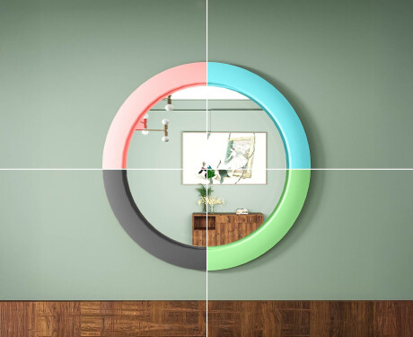 LED-speil med MDF i en rund, lakkert ramme L306 #7