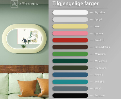 Moderne LED-speil i stadionform med MDF-ramme L307 #3