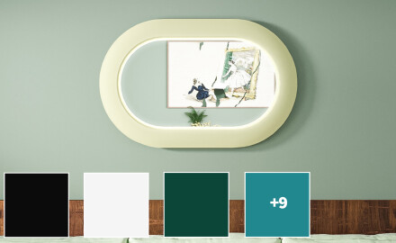 Moderne LED-speil i stadionform med MDF-ramme L307
