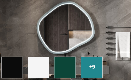 Rombeformet LED-speil i lakkert MDF-ramme L309