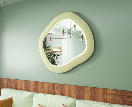 Designer LED-speil med MDF i geometrisk form L309