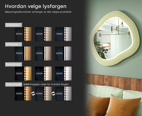 Designer LED-speil med MDF i geometrisk form L309 #5