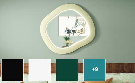 Designer LED-speil med MDF i geometrisk form L309