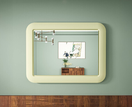 Avrundet LED-speil i en blank MDF-ramme L305 #8