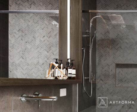 LED-baderomsspeil med WoodenFrame-ramme i fargen Oslo-eik #10