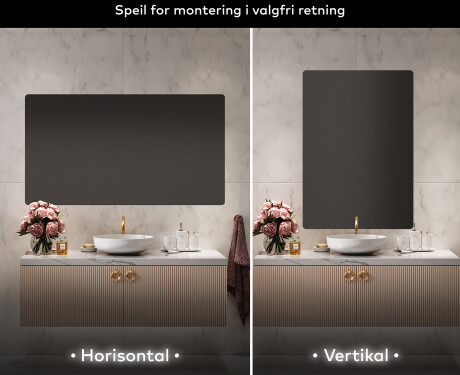 Avrundet veggspeil med ramme L199 #2