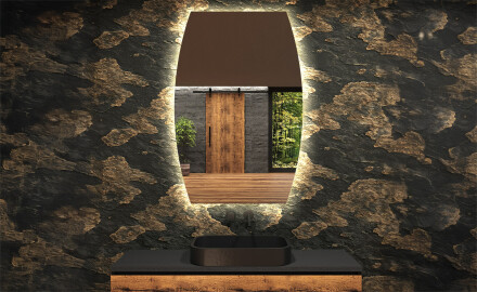 LED-badsspeil med uregelmessig form M221