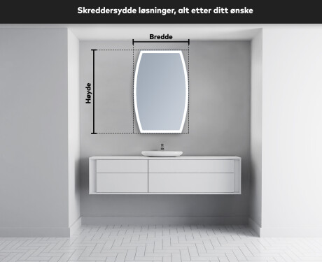 LED-badsspeil med uregelmessig form M222 #4