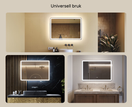 Baderomsspeil Med Lys 100x70cm med Dual color, Berøringsbryter, Oppvarmingsmatte, Bluetooth høytalere - L141 #2
