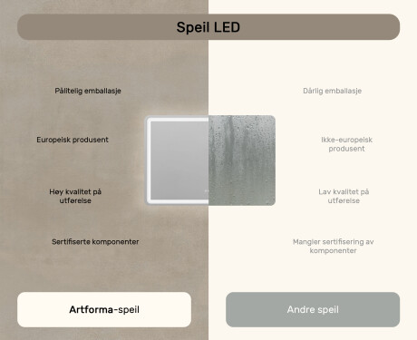 Baderomsspeil Med Lys 100x70cm med Dual color, Berøringsbryter, Oppvarmingsmatte, Bluetooth høytalere - L141 #7