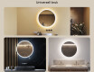 Rundt baderomsspeil med LED-belysning 80 cm med Dual color, Berøringsbryter #2