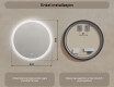 Rundt baderomsspeil med LED-belysning 80 cm med Dual color, Berøringsbryter #7