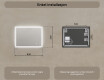 Rektangulært baderomsspeil med LED-belysning 80x60 cm med Dual color, Berøringsbryter #7