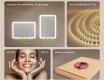 Rektangulært LED-opplyst baderomsspeil 100x70 cm med Dual color, Berøringsbryter #5