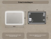 Rektangulært LED-opplyst baderomsspeil 100x70 cm med Dual color, Berøringsbryter #7