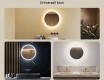Runde baderomsspeil med LED-belysning 60 cm med Dual color, Berøringsbryter, Oppvarmingsmatte #2