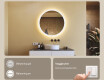Rundt baderomsspeil med LED-belysning 80 cm med Dual color, Berøringsbryter, Oppvarmingsmatte #4