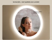 Rundt baderomsspeil med LED-belysning 80 cm med Dual color, Berøringsbryter, Oppvarmingsmatte #5