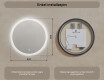 Rundt baderomsspeil med LED-belysning 80 cm med Dual color, Berøringsbryter, Oppvarmingsmatte #8