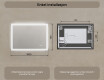Rektangulært baderomsspeil med LED-belysning 100x70 cm med Dual color, Berøringsbryter, Oppvarmingsmatte #8