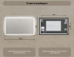 Rektangulært LED-opplyst baderomsspeil 120x70 cm med Dual color, Berøringsbryter, Oppvarmingsmatte #8