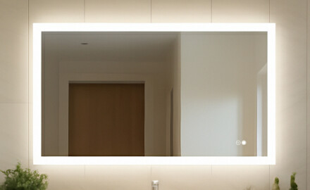 Rektangulært LED-opplyst baderomsspeil 120x70 cm med Dual color, Berøringsbryter, Oppvarmingsmatte