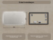 Rektangulært baderomsspeil med LED-belysning 80x60/60x80 cm, to farger, berøringsbryter, varmematte #7