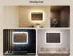 Avrundet baderomsspeil med LED-belysning, 80×60 cm, tofarget, berøringsbryter, varmematte #2