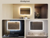 Avrundet baderomsspeil med LED‑belysning, 100×70 cm, tofarget, berøringsbryter, varmematte #2