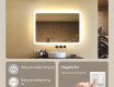 Avrundet baderomsspeil med LED‑belysning, 100×70 cm, tofarget, berøringsbryter, varmematte #4