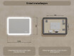 Avrundet baderomsspeil med LED‑belysning, 100×70 cm, tofarget, berøringsbryter, varmematte #8