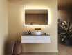 Avrundet baderomsspeil med LED‑belysning, 100×70 cm, tofarget, berøringsbryter, varmematte #9