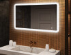 Avrundet baderomsspeil med LED‑belysning, 120×70 cm, tofarget, berøringsbryter, varmematte