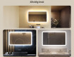 Avrundet baderomsspeil med LED‑belysning, 120×70 cm, tofarget, berøringsbryter, varmematte #2