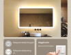 Avrundet baderomsspeil med LED‑belysning, 120×70 cm, tofarget, berøringsbryter, varmematte #4