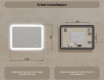 Avrundet baderomsspeil med LED‑belysning, 120×70 cm, tofarget, berøringsbryter, varmematte #8