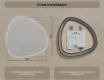 Uregelmessig speil med belysning, 84×84 cm, tofarget, berøringsbryter, varmematte #8