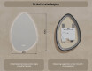 Uregelmessig speil med belysning, 64×94 cm, tofarget, berøringsbryter, varmematte #8