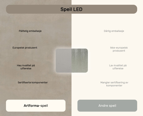 Avrundet baderomsspeil med LED-belysning, 80×60 cm, tofarget, berøringsbryter, varmematte #7
