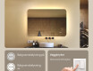 Avrundet baderomsspeil med LED‑belysning, 100×70 cm, tofarget, berøringsbryter, varmematte #4
