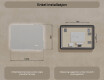 Avrundet baderomsspeil med LED‑belysning, 100×70 cm, tofarget, berøringsbryter, varmematte #8
