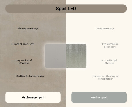Avrundet baderomsspeil med LED-belysning, 120×70 cm, tofarget, berøringsbryter, varmematte #7