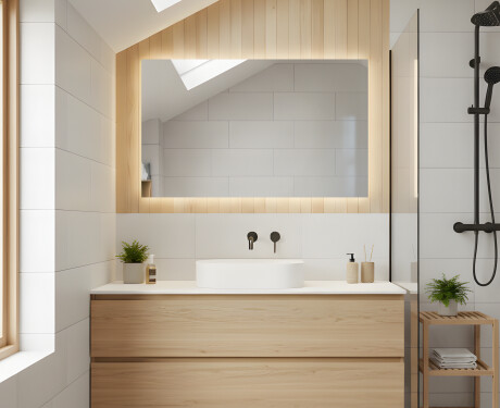 Opplyst baderomsspeil 60x80/80x60 cm med nøytral lysfarge 4500K