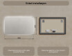Opplyst baderomsspeil 60x80/80x60 cm med nøytral lysfarge 4500K #6