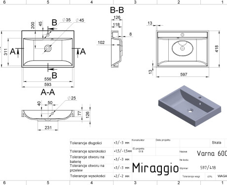 VARNA 600 MATT servant